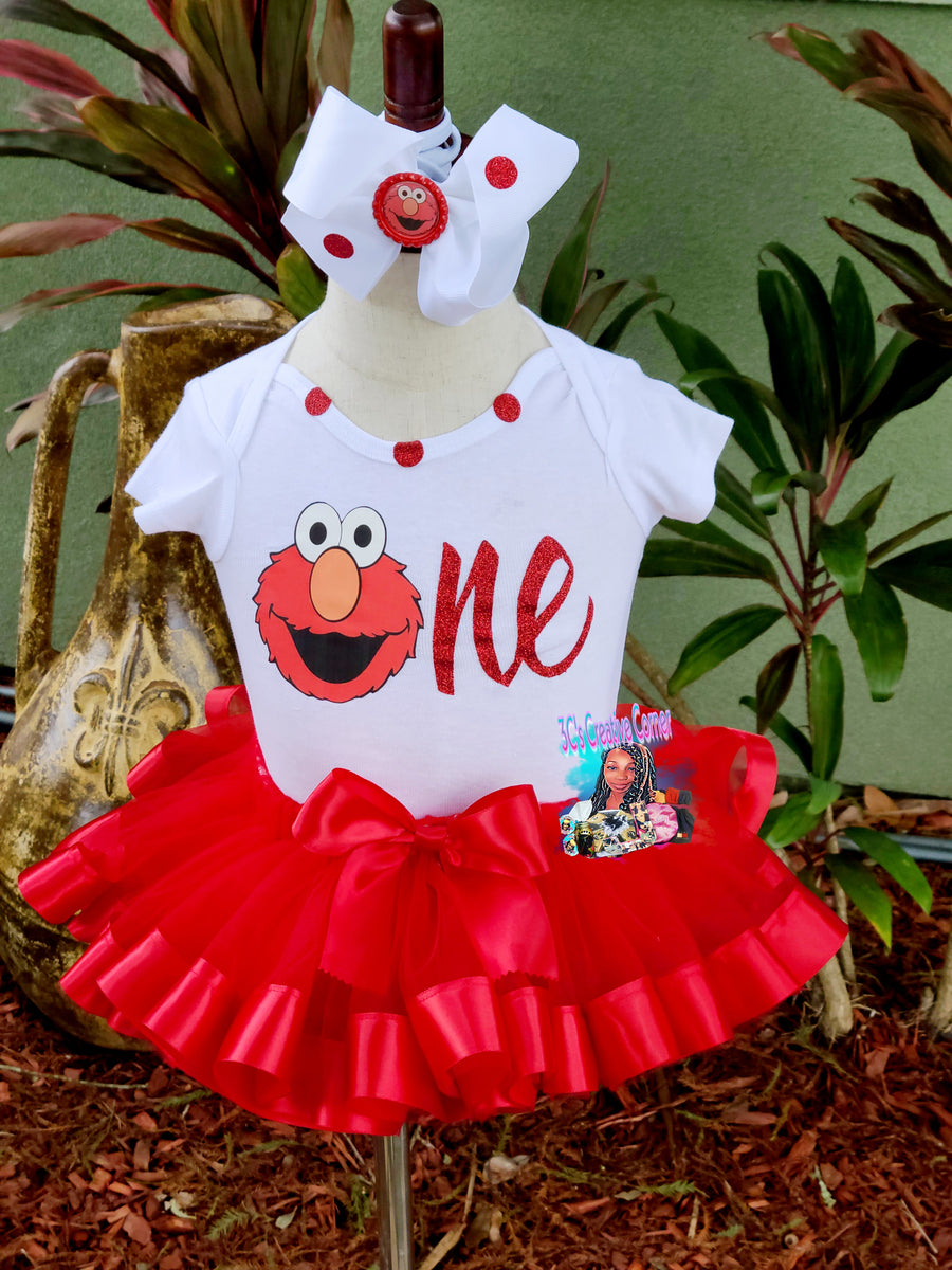 Elmo top birthday tutu