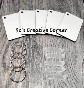 5 Rectangle KeyChain Blanks | 3C's Creative Corner