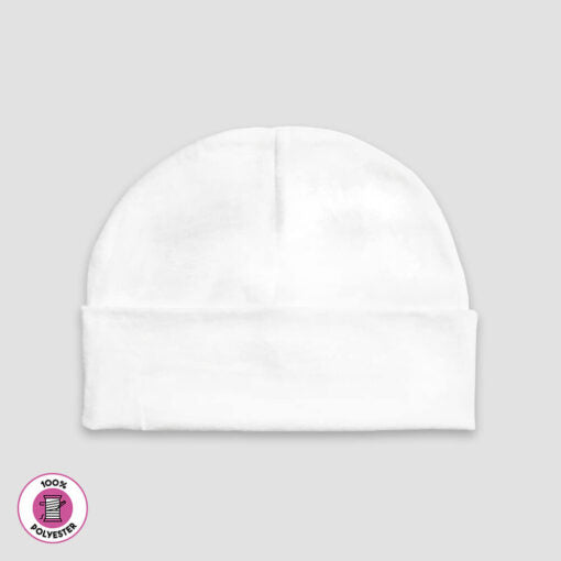 Baby Beanie Hats - 100% Polyester - White | 3C's Creative Corner