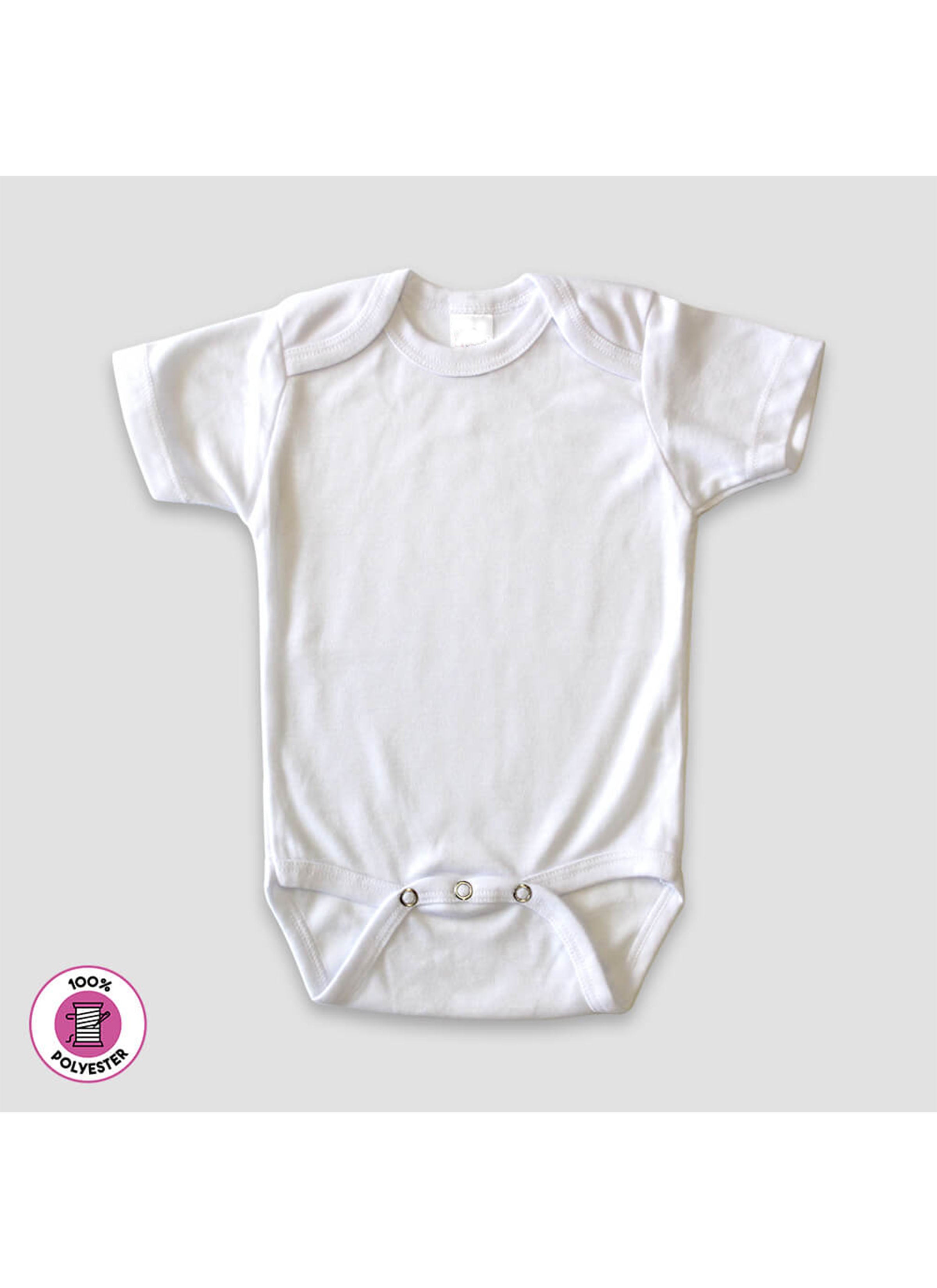 Baby Short Sleeve Onesie -100% Polyester- White 3C's Creative Corner