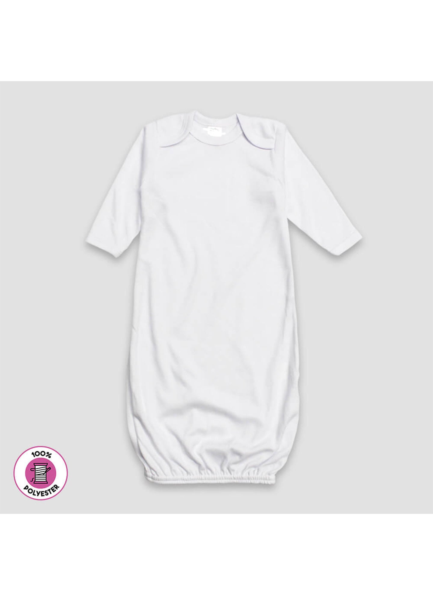 Baby Sleep Gowns – White – 100% Polyester | 3C's Creative Corner