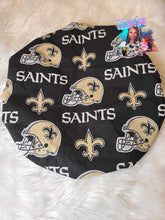 Load image into Gallery viewer, Premium New Orleans Saints Handmade Satin Bonnet | 3C&#39;s Creative Corner™
