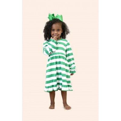 Girls' Green/White Striped Nightgown | 3C's Creative Corner™