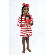 Load image into Gallery viewer, Girls&#39; Red and White Striped Nightgown | 3C&#39;s Creative Corner™
