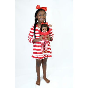 Girls' Red and White Striped Nightgown | 3C's Creative Corner™